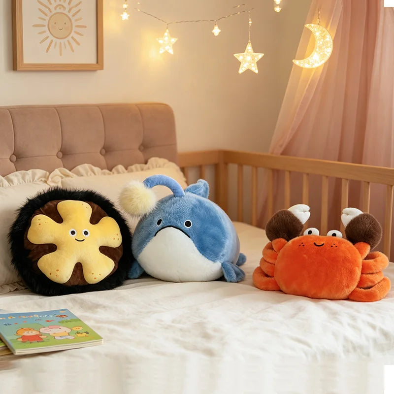 All four Deep Sea Buddies ocean animal plush variants displayed side by side