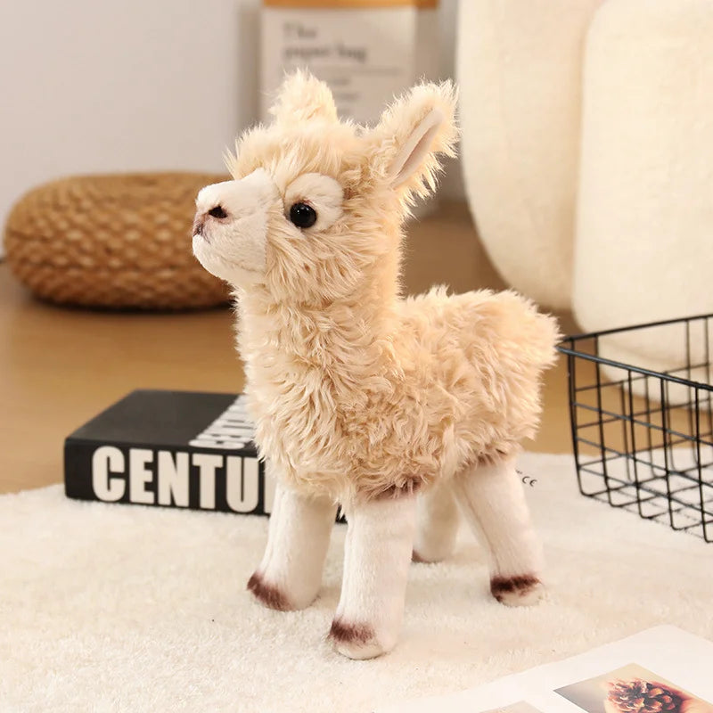 Alpaca soft toy gift wrapped with ribbon for birthday or holiday gifting
