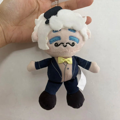 Angel plush pendant Aziraphale 15cm shown in hand size reference
