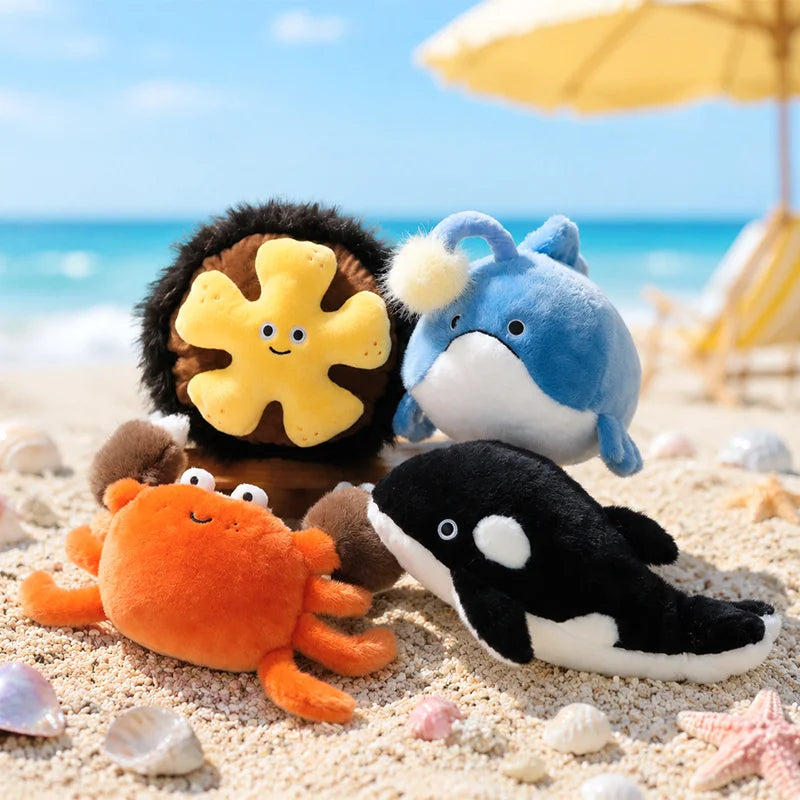 Anglerfish plush pillow 36cm ultra soft ocean stuffed animal with glowing lure