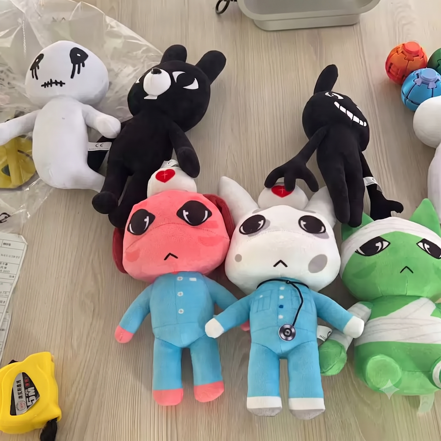 Animal hospital plushie Stalker character long limbs crescent smile