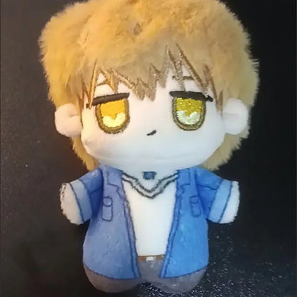 Anime couple plush set overhead view with both figures displayed side by side