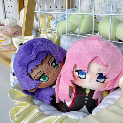 Anthy Himemiya plush and Utena Tenjou plush displayed side by side
