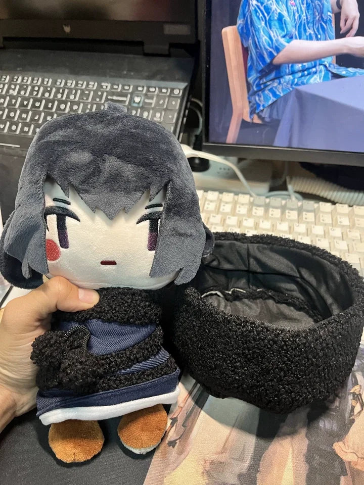 Aozaki plush companion piece supernatural visual novel inspired display
