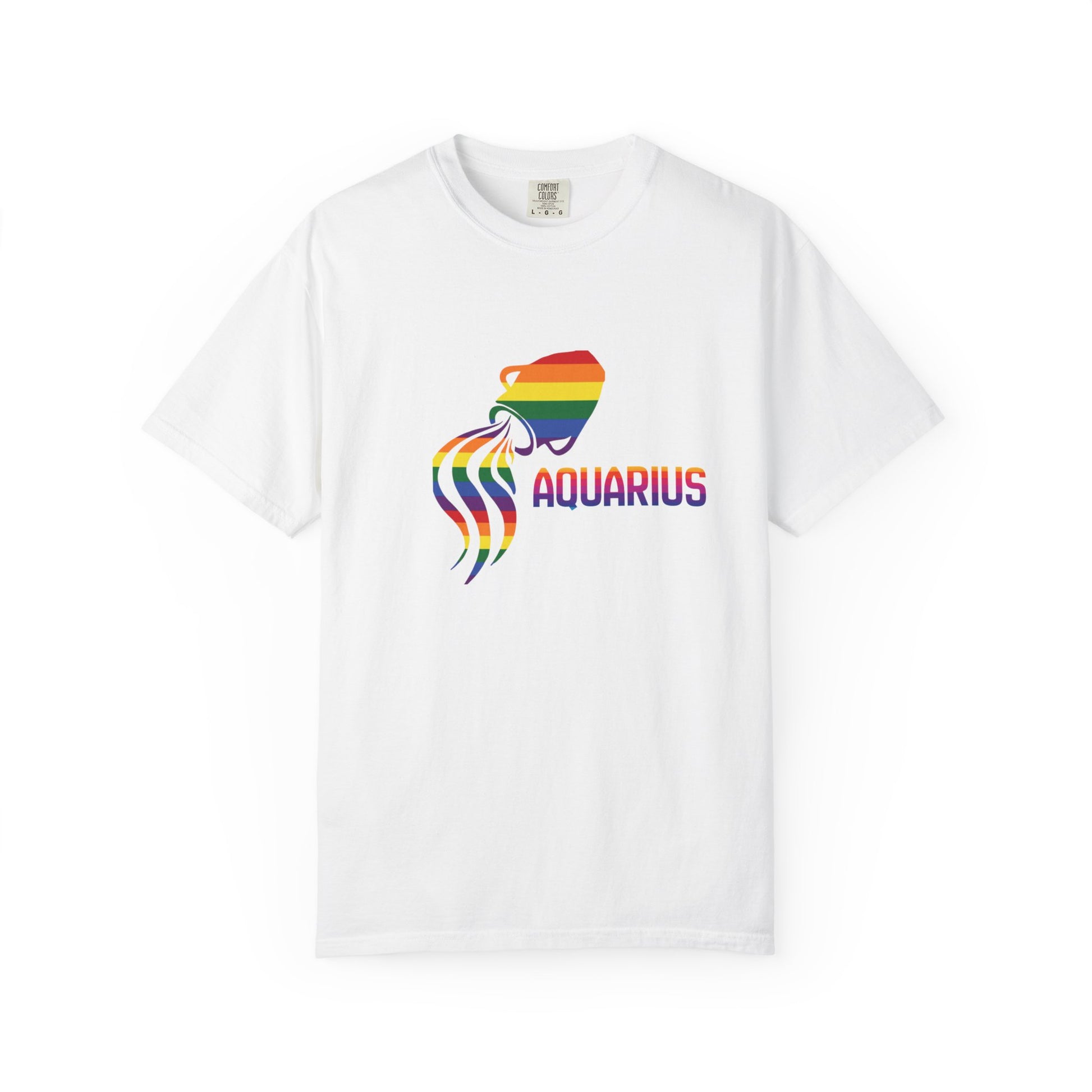 Aquarius zodiac graphic tee in garment-dyed cotton
