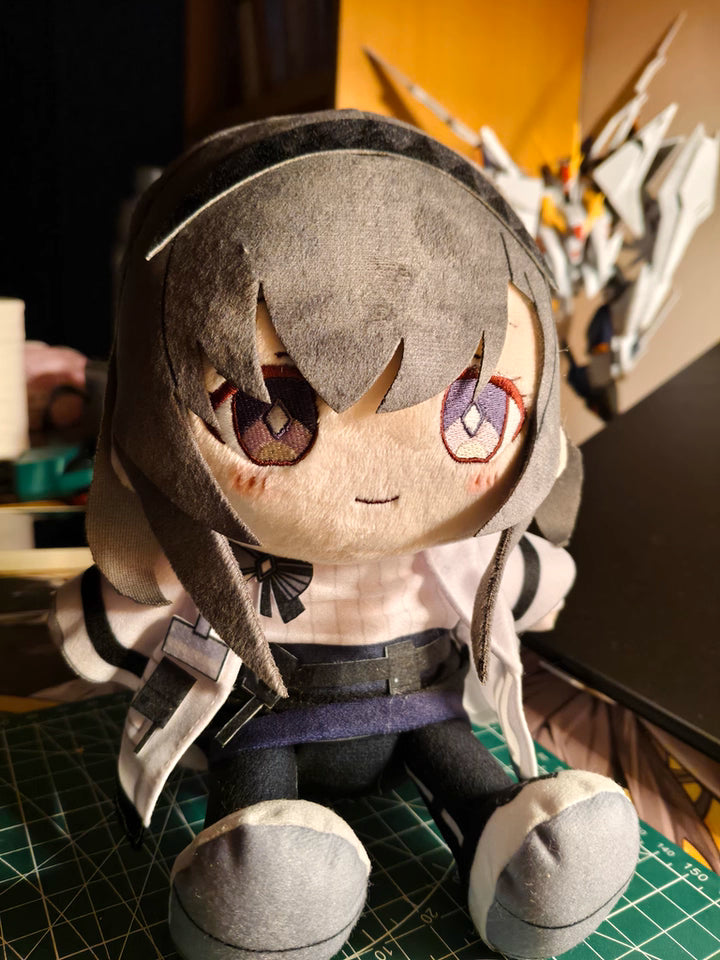 Arknights Priestess fan art plush featuring white researcher uniform