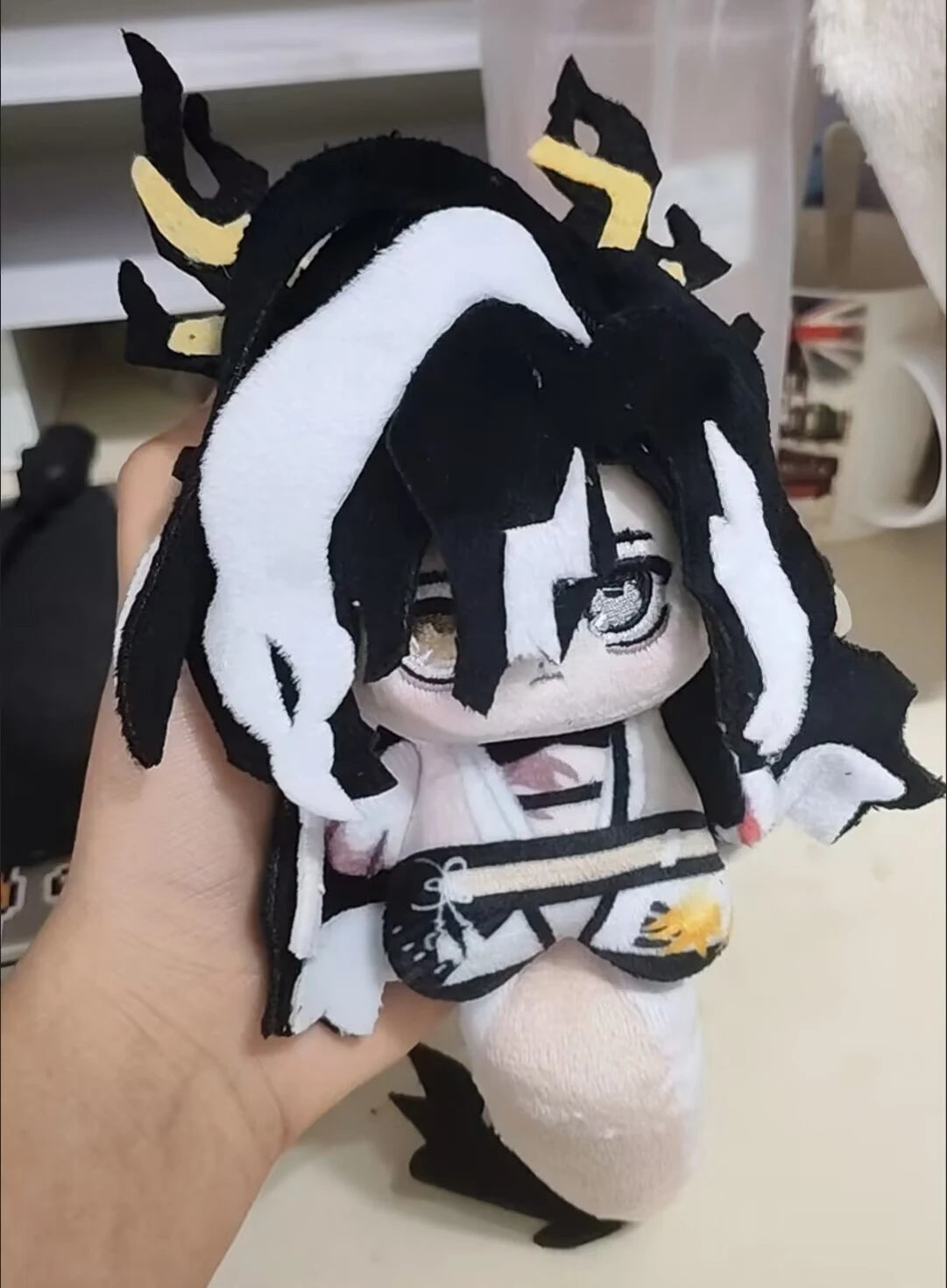 Arknights stuffed plush Wang black and white weiqi design

