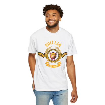 Arrival of the Ox meme shirt styled with streetwear outfit casual flat lay