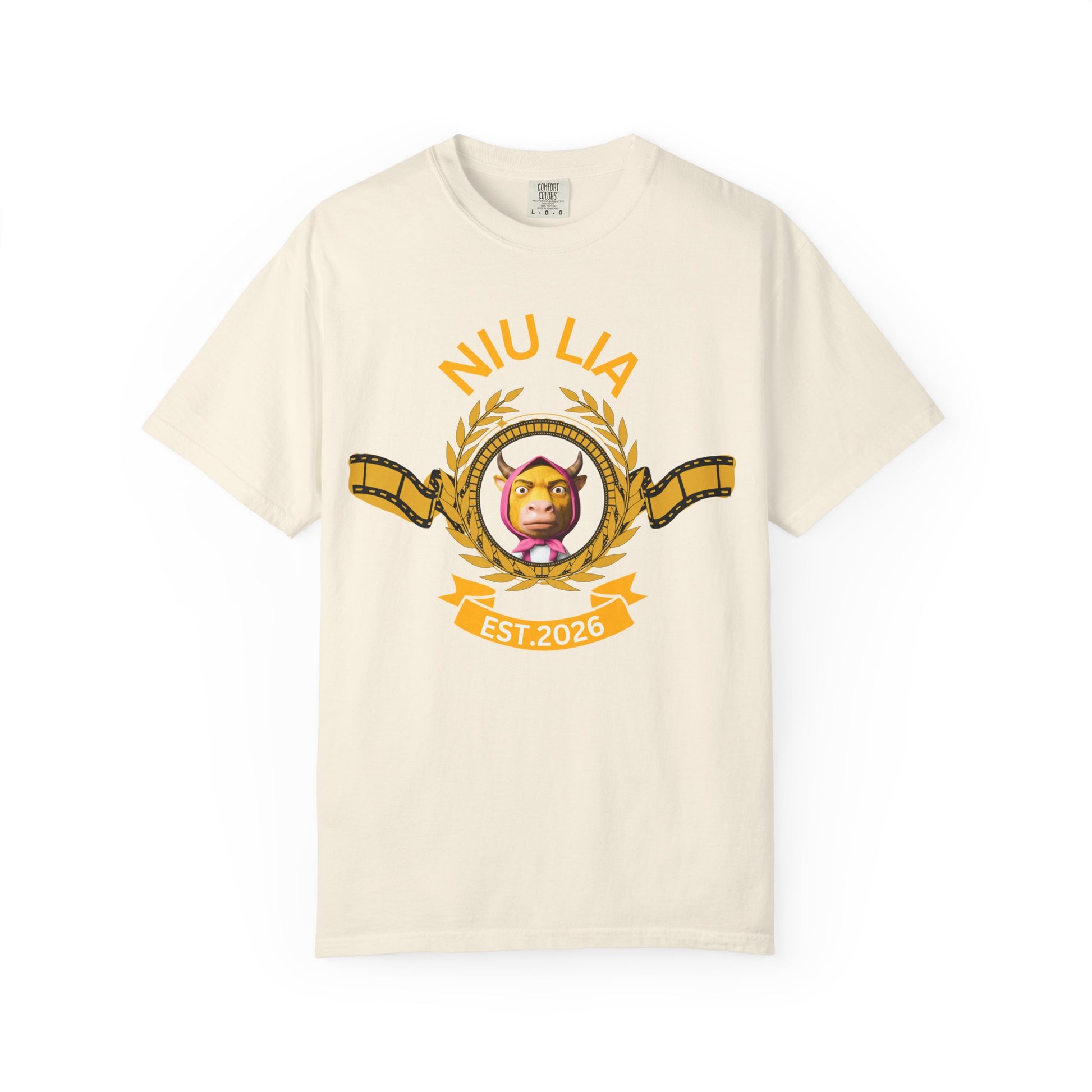 Arrival of the Ox meme t-shirt front view unisex garment-dyed heavyweight cotton