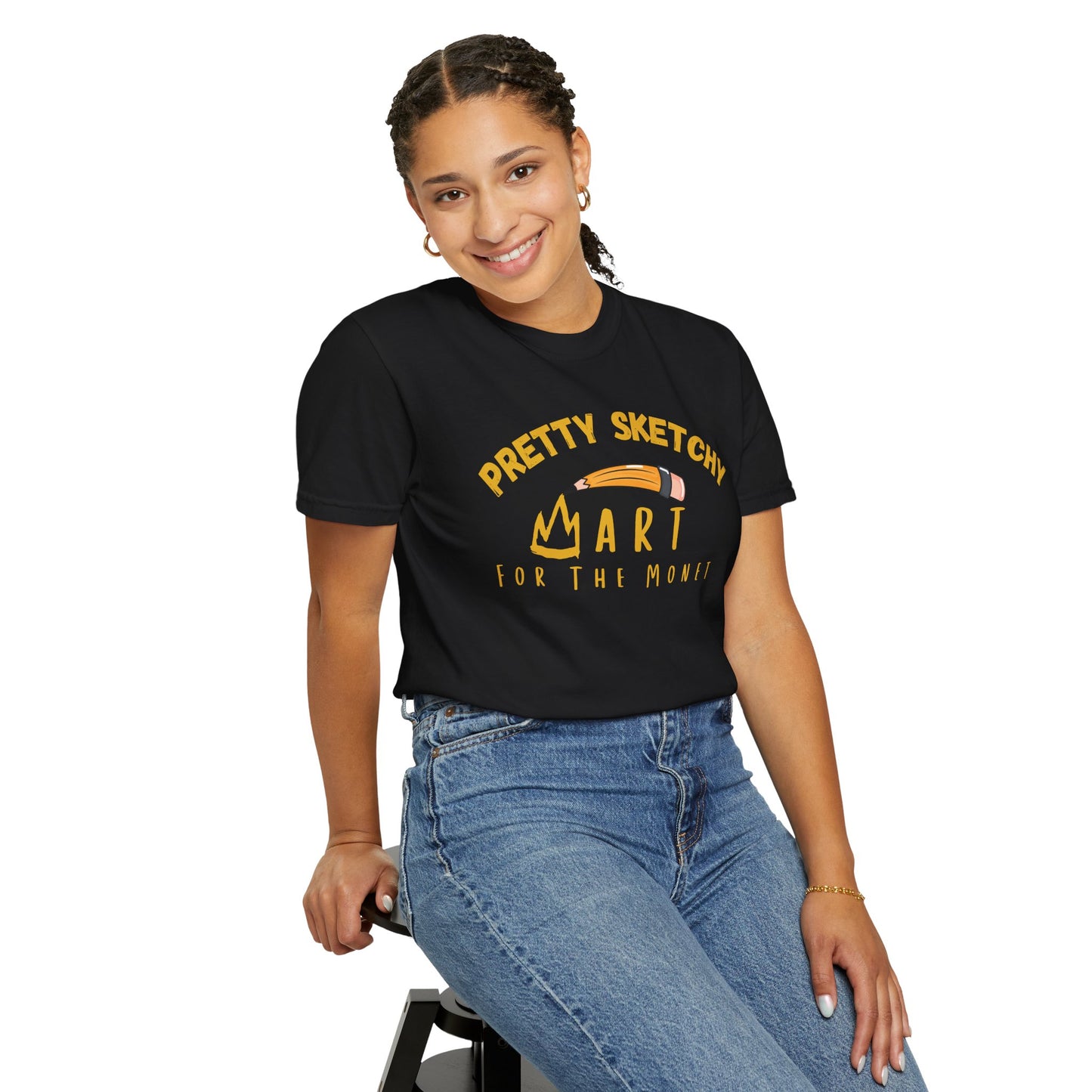Art lover gift unisex tee with Monet pun print on heavyweight ring-spun cotton