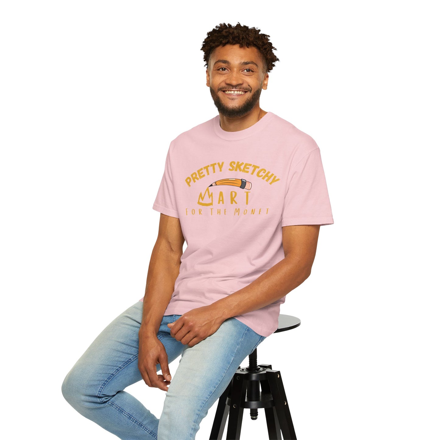 Art pun shirt giftwrapped for Teacher Appreciation Week with art supplies