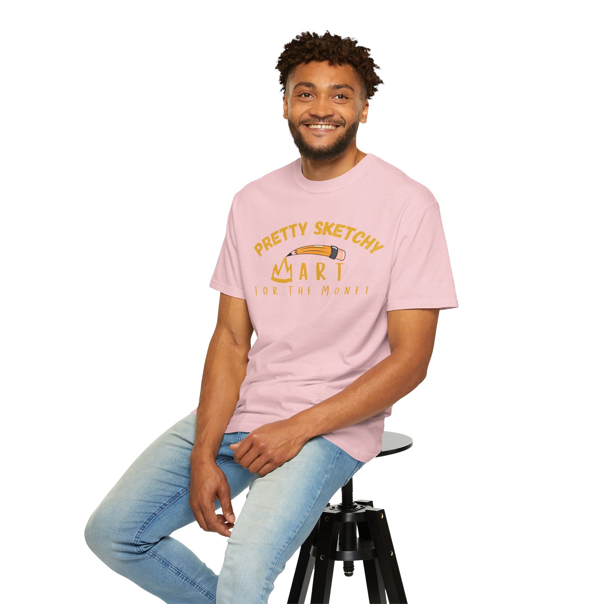 Art pun shirt giftwrapped for Teacher Appreciation Week with art supplies