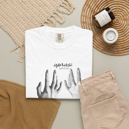 Artist tee streetwear styled look clean minimal background
