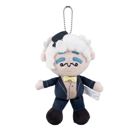 Aziraphale plush pendant handmade angel soft toy 15cm front view
