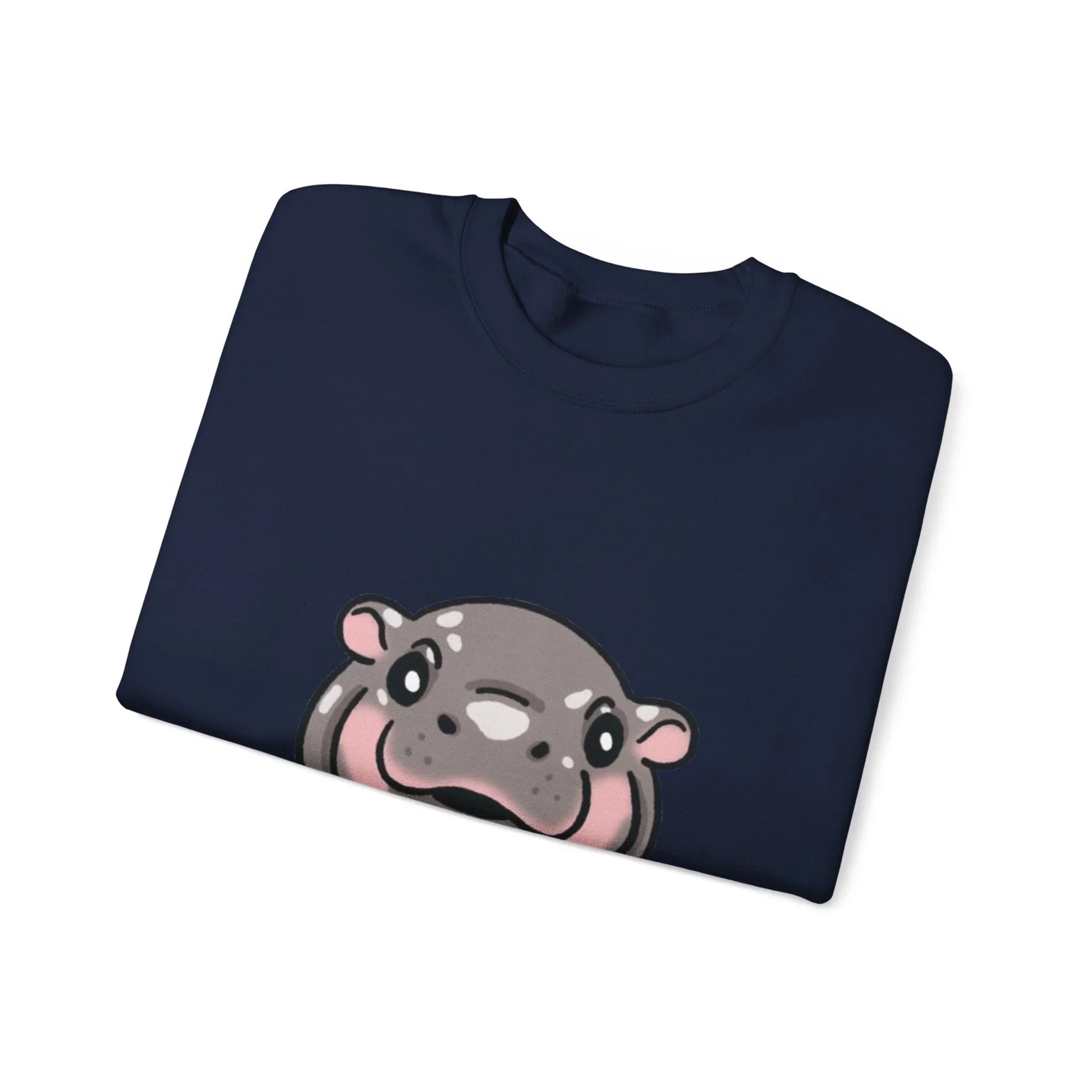 Back view of Moo Deng baby hippo crewneck sweatshirt

