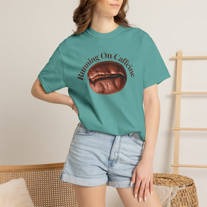 Back view of relaxed fit heavyweight cotton tee on neutral background