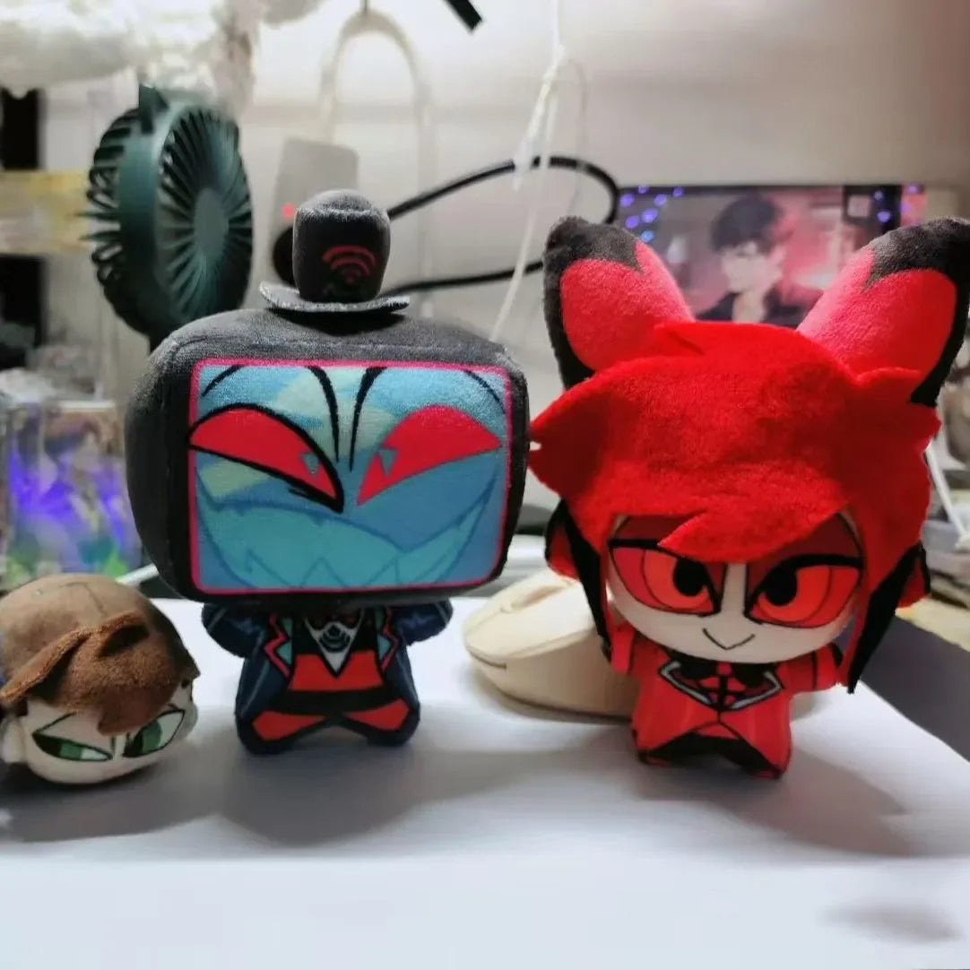 Back view of the vox plush hazbin hotel showing the antenna details.