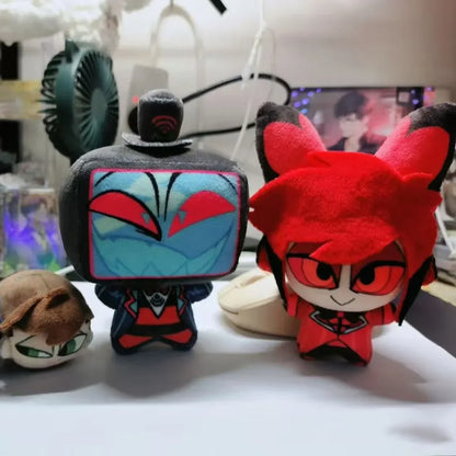 Back view of the vox plush hazbin hotel showing the antenna details.