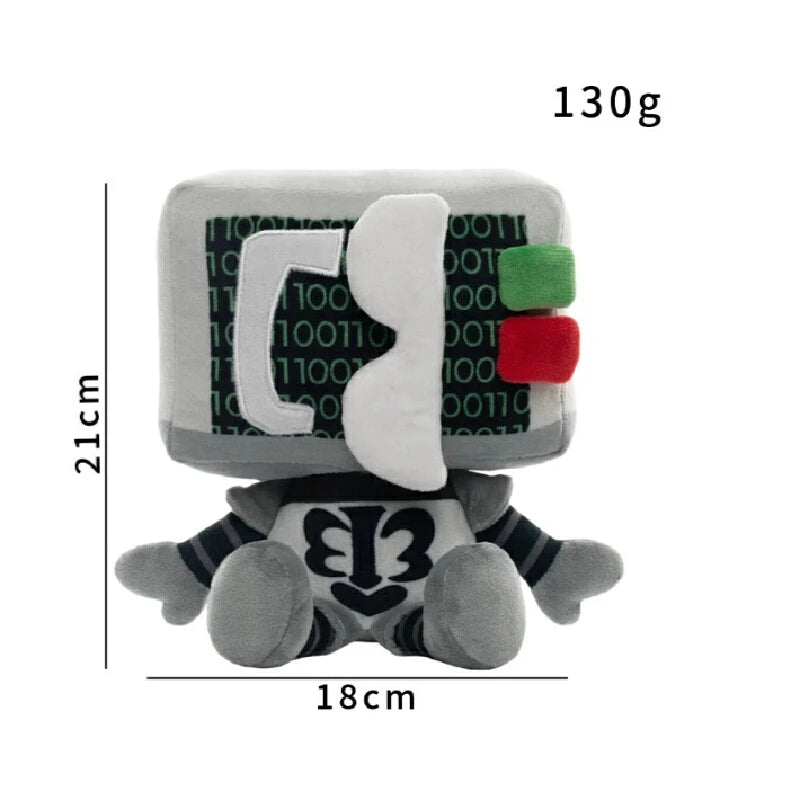 Badware toy computer monitor head binary code screen robotic design