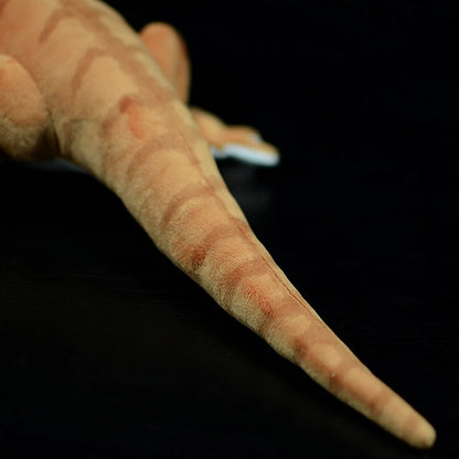 Bearded dragon plush toy close up showing spiny beard and head markings