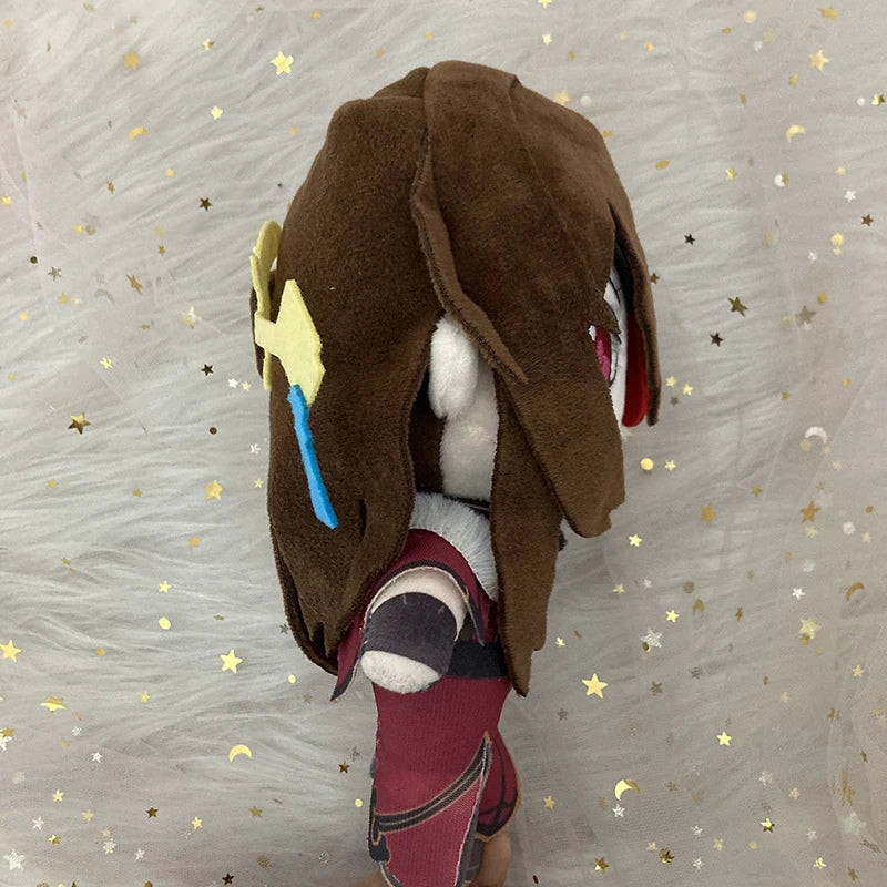 Beidou plush toy close-up fabric and stitching detail
