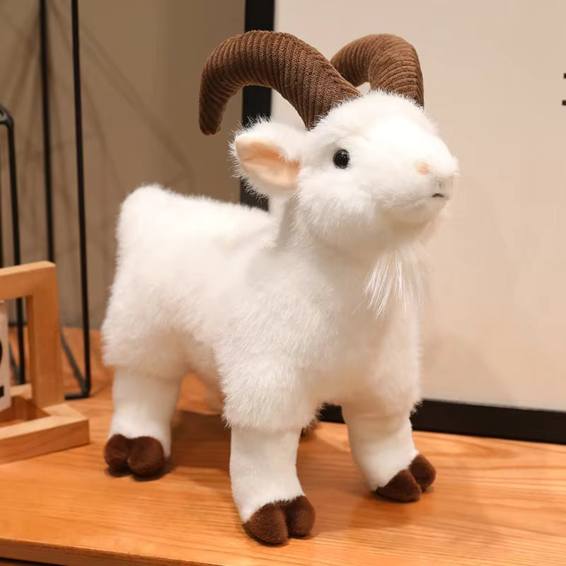 Big horn stuffed animal toy soft plush grayish-brown bighorn sheep
