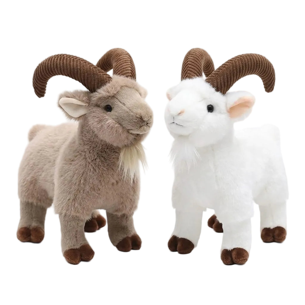 Bighorn plush toy 30cm kawaii stuffed animal with curling horns
