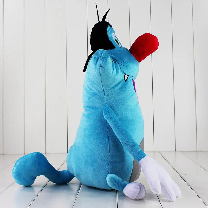Blue cat plush fan toy handmade slapstick animation collectible
