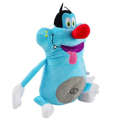 Blue oggy plush inspired by slapstick animated series
