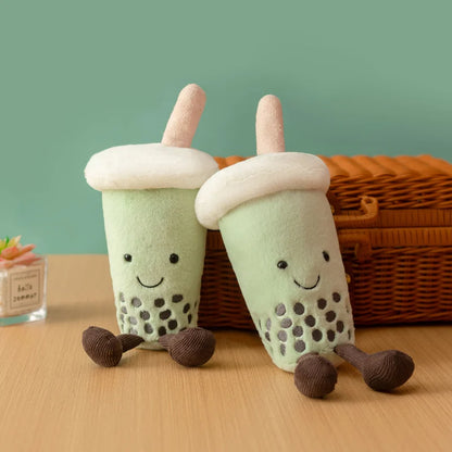 Boba gift for her kawaii bubble tea stuffed animal presented in gift wrapping