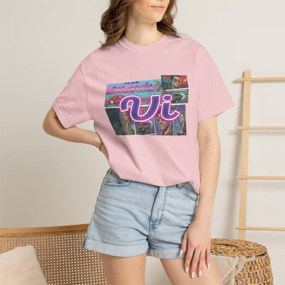 Bold neon vice graphic streetwear tee
