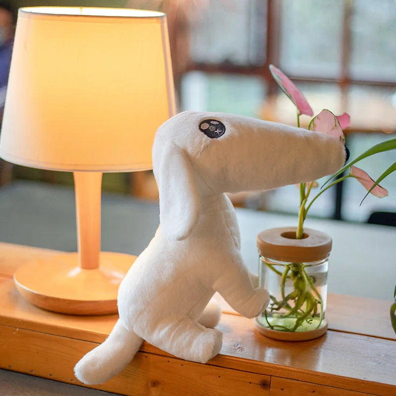 Borzoi stuffed animal front view showing elongated snout detail
