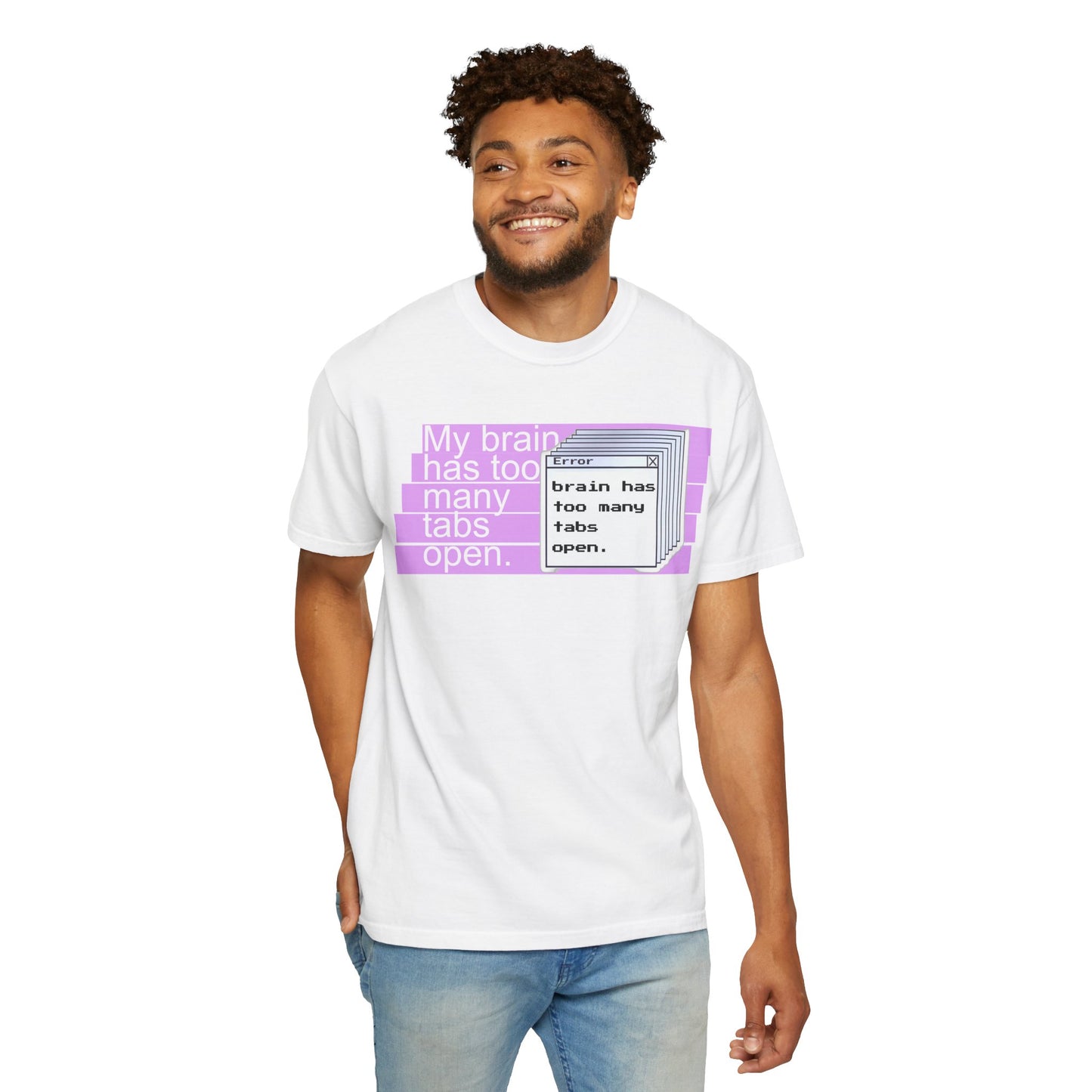 Brain error shirt giftwrapped with ribbon, perfect ADHD gift idea