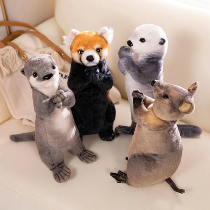 Brown otter praying plush toy Gassho pose handmade 35cm stuffed animal