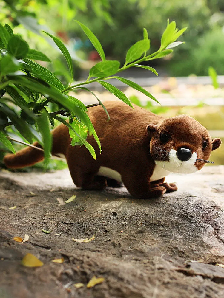 Brown river otter plush 40cm full body length reference