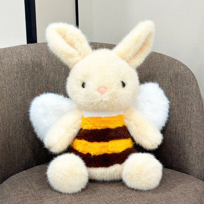 Bumblebee bunny stuffed animal with floppy ears, front view