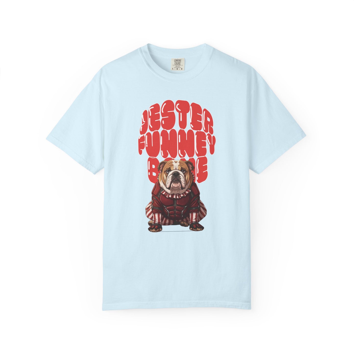 Cackle Crew graphic t-shirt with bulldog character illustration.