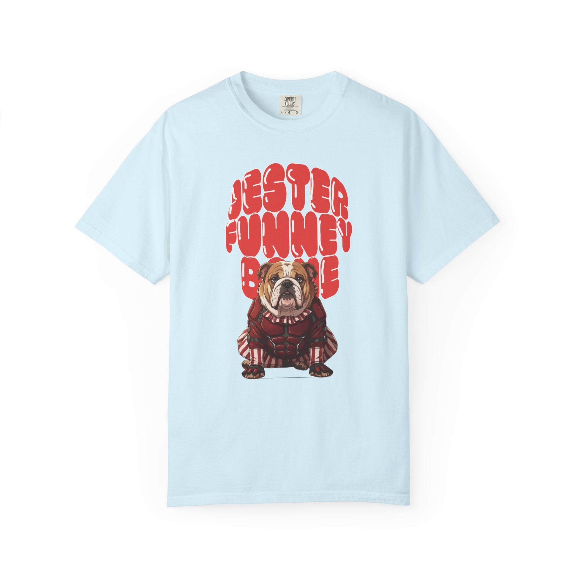 Cackle Crew graphic t-shirt with bulldog character illustration.