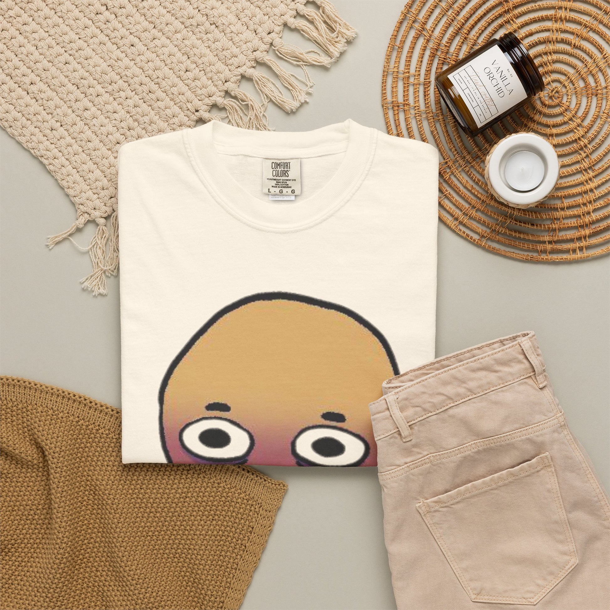 Caffeine addict shirt gift idea with rosy cheek hand-drawn face