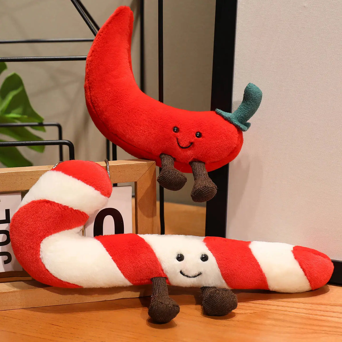 Candy cane plushie 30cm red white Christmas stuffed toy soft
