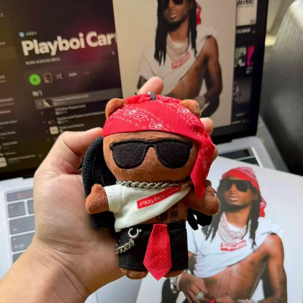 Carti keychain plushie soft PP cotton handmade collectible

