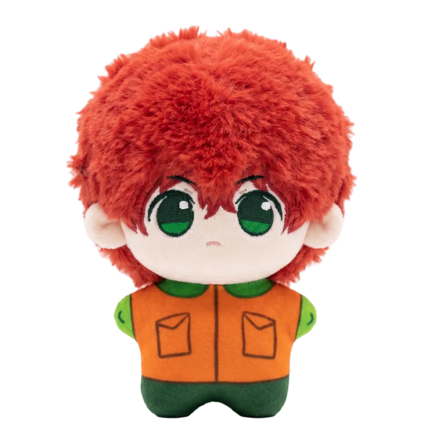 Cartoon character plushies Kyle and Kenny handmade display
