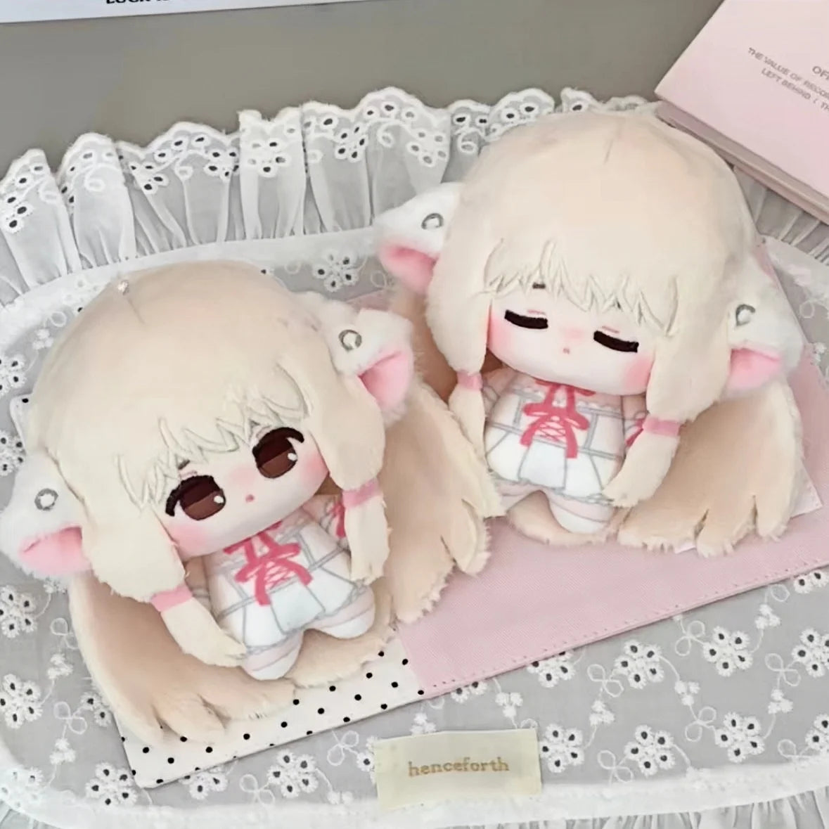 Chii plushie front view showing iconic round ears and wide eyed expression