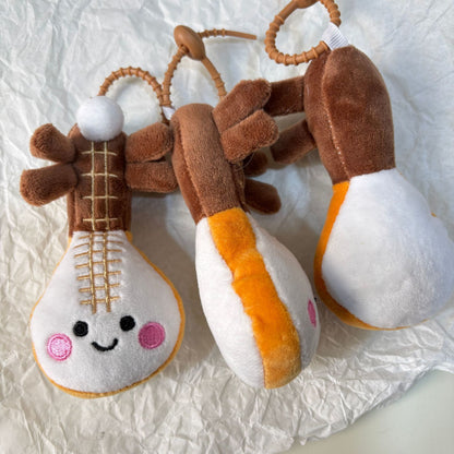 Chinese lute plush collectible keychain 15cm size comparison with hand