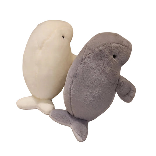 Chonky sea cow plushie in gray 50cm on white background