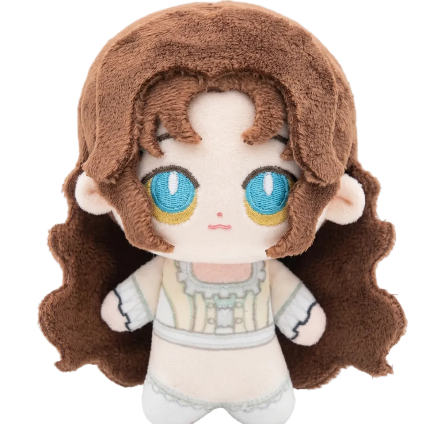 Christine Daae plush close-up face detail soft short plush fabric
