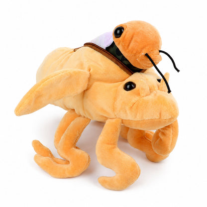 Cicada plushie closed nymph shell 29cm full view on white background