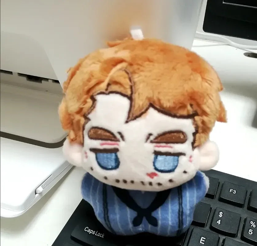 Close-up of Arthur Morgan plush face detail, RDR2 inspired collectible
