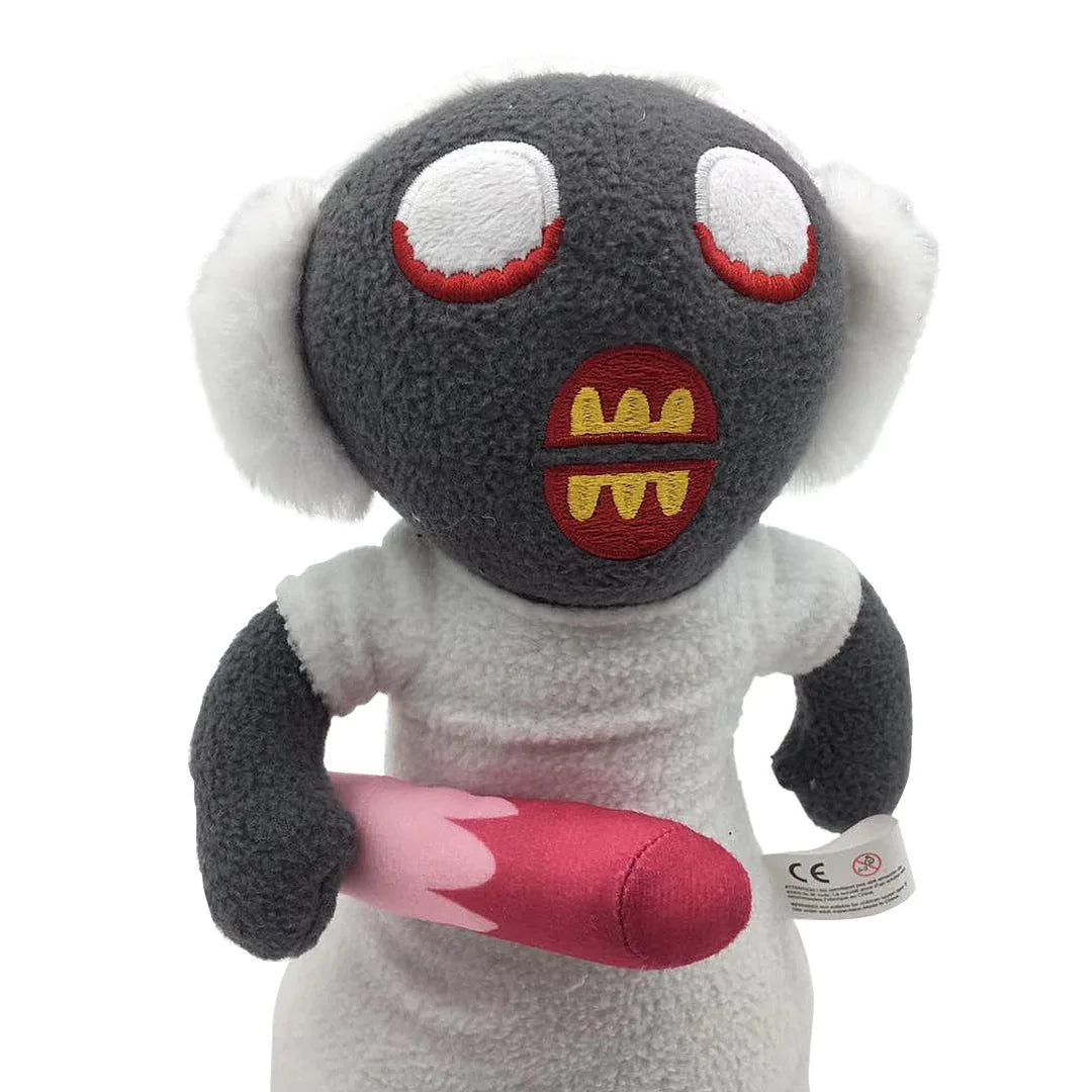 Close-up of Granny toy face detail showing horror character design
