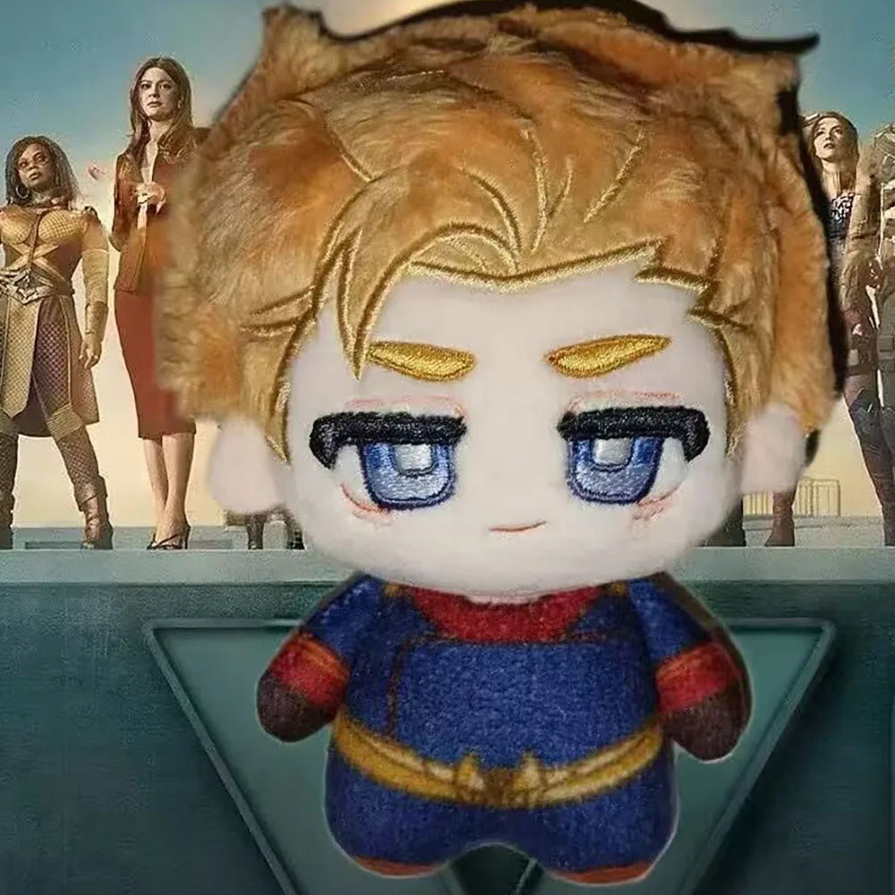 Close-up of Homelander plush face detail, 10cm soft toy
